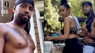 Safaree Is All Over Erica Mena As She Works The Grill! 😍