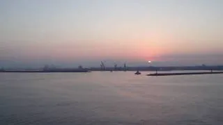 Sunrise docking in Livorno - On the Independence of the seas