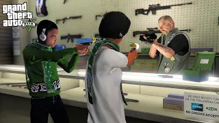 KID FRANKLIN AND KID LAMAR ROBBING GUN STORES IN GTA 5!!! (GTA 5 REAL LIFE PC MOD)
