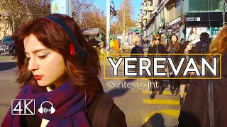 YEREVAN Walking Tour, Winter Light, Armenia, Feb 24, 2023, 4K 60fps