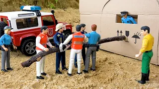 Rescue car with police cars and fire truck | Funny stories police car | BIBO TOYS