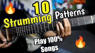 10 Strumming Patterns 🔥- Beginners - Play 100% Songs - Easiest Lesson For Acoustic Guitar Must Watch