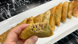 MINCED MEAT AND HOMEMADE CHEESE BRICK RECIPE 🥟 WITH SUBTITLES