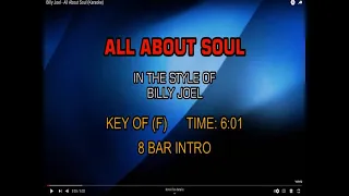 All About Soul - Key of D - Karaoke