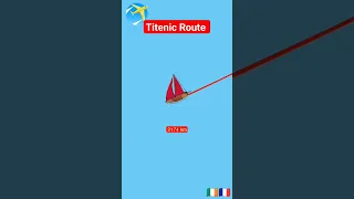 Titanic Route and sink in the Atlantic Ocean to collapse with Iceberg