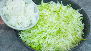 Cabbage with rice tastes better than meat! Simple, easy and delicious! Cabbage recipes!