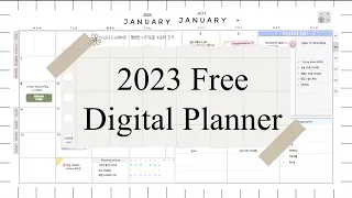 (Eng) FREE IPAD 2023 digital planner💙Hyperlinked undated planner goodnotesplanner walkthrough 굿노트