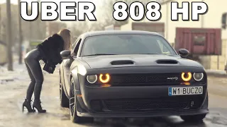 UBER Hellcat Redeye - reakcje pasażerów na przyspieszenie 808 HP Warszawa - better than Demon 170 ?