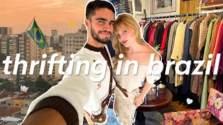 Spend a Day Thrifting w us in São Paulo Brazil 🇧🇷 | Thrift Vlog + Try On Haul