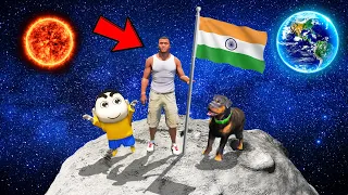 SHINCHAN AND FRANKLIN WENT TO THE MOON TO CELEBRATE INDEPENDENCE DAY PARKOUR CHALLENGE GTA 5