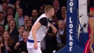 Porzingis Gets the Follow Slam Off Own Miss