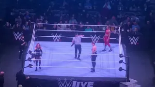 WWE Live Road to WrestleMania Bianca Belair vs Rhea Ripley vs Becky Lynch RAW Women's Champion Match
