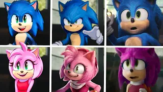 Sonic The Hedgehog Movie 3 Cartoon Uh Meow All Designs Compilation (Sonic & Amy)