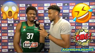 Giannis Antetokounmpo Interviewing his brother Kostas at the 2023/24 EuroLeague Final Four - SPECIAL