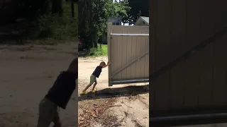 3-Year-Old Opens 18-ft Cantilever Gate