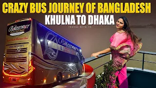 Indian girl in Bangladesh 🇧🇩 Khulna to Dhaka bus journey 🚎 in Double Decker || Travel with Jo