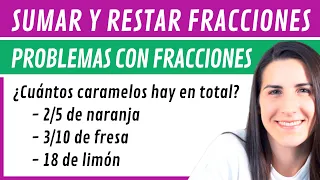 PROBLEMAS con FRACCIONES 🟪 SUMAR y RESTAR Fracciones