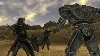 NCR Veteran Ranger vs Brotherhood of Steel Paladin   Fallout New Vegas npc battle