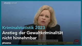 Vorstellung der Polizeilichen Kriminalstatistik 2023 mit Bundesinnenministerin Nancy Faeser