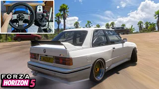 Drifting BMW M3 E30 My Dream Car in Forza Horizon 5 Logitech G27 + Wheel Cam #21