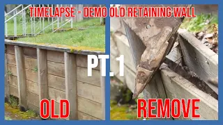 Keystone industries Inc.- Wood retaining wall Removal! Timelapse!
