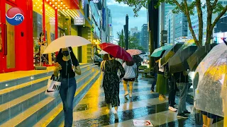 [4K] Seoul Walk - Gangnam Rainy Day Style, Walking the Yeoksam, Eonju, Shinnonhyeon,Yangjae Stations