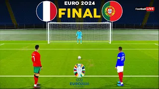 FRANCE VS PORTUGAL PENALTY SHOOTOUT FINAL EURO 2024 | RONALDO VS MBAPPE | eFOOTBALL PES