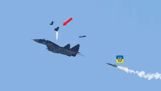 The parachute can't open! Russian MiG-29 pilot jumps out after being hit by missile