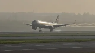 Вспарывая туман: посадки самолётов ✈️ на рассвете 🌅 в Шереметьево. Август, 2021