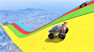 سباق شاحنة الوحش أطول طريق متموج 🐸 GTA 5 - Marshal Truck Race Longest Wavy Roud