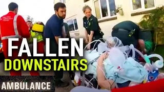 Woman FALLS downstairs (Helicopter Rescue) | Ambulance (BBC) | Blue Light: Police & Emergency