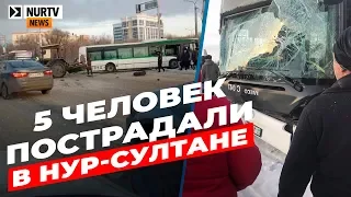 "Кровь была на руках и лице": 5 человек пострадали в ДТП с автобусом в Нур-Султане