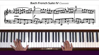 Bach French Suite No. 4 in E flat major BWV 815 Courante Piano Tutorial