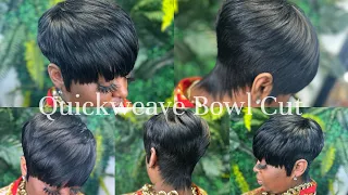 How to do a Quickweave Pixie Bowl Cut