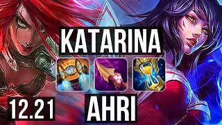 KATARINA vs AHRI (MID) | Quadra, Rank 4 Kata, 1200+ games, 1.5M mastery | KR Challenger | 12.21