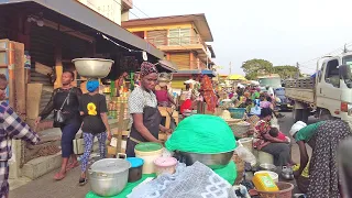 STREET FOOD MARKET IN GHANA ACCRA, AFRICA