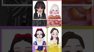 Which character is so angry 😡🥲🥰 #zepeto #viral #trend #wednesday #enid #disneyprincess #shorts