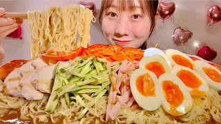 ASMR Chilled Chinese Noodles【Mukbang/ Eating Sounds】【English subtitles】