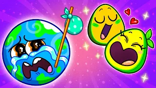 AVOCADO MEETS HUNGRY PLANETS || Save the Earth Challenge || Funny Space Adventure