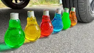 Experiment Car vs 32 Rainbow Water Balloons  Crushing Crunchy & Soft Things by Car The R