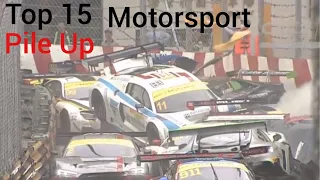 Top 15 Motorsport Crashes With The Most Cars (NO MUSIC) (NO FATAL)