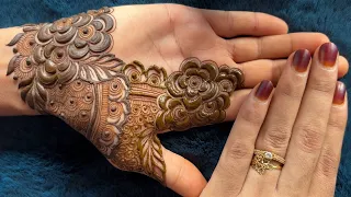 Stylish, Beautiful Henna Design with Bold Roses | Latest Beautiful Henna Designs for Eid