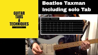 Beatles Taxman Guitar Lesson Tutorial with Tabs including solo