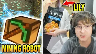 Michael Shows LILY His *MINECRAFT MINING ROBOT*