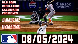 MLB - Noticias Resultados Posiciones Estadísticas Calendario 08 Mayo 2024 ⚾Béisbol Grandes Ligas