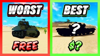 RANKING EVERY SINGLE TANK In War Tycoon!