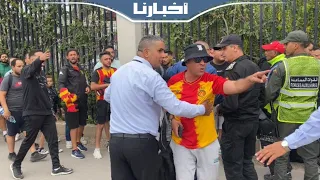 شاهد ما حدث لحظة دخول جماهير الترجي التونسي مركب محمد الخامس وسط استنفار أمني كبير