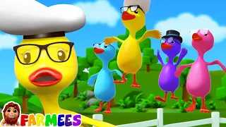 Five Big Ducks, Song for Children, Cartoon Video by Farmees