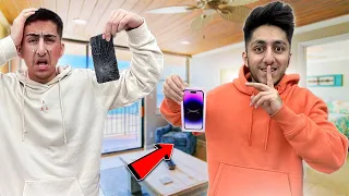 Breaking My Little Brother Phone | And Then Giving Him A New Phone Worth 1.5 Lakhs😍