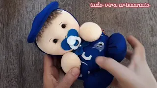 PASSO-A-PASSO  BONECO PESO DE PORTA COM BONÉ😍 ATÉ  QUEM NUNCA FEZ VAI CONSEGUIR, FÁCIL DEMAIS 🤗